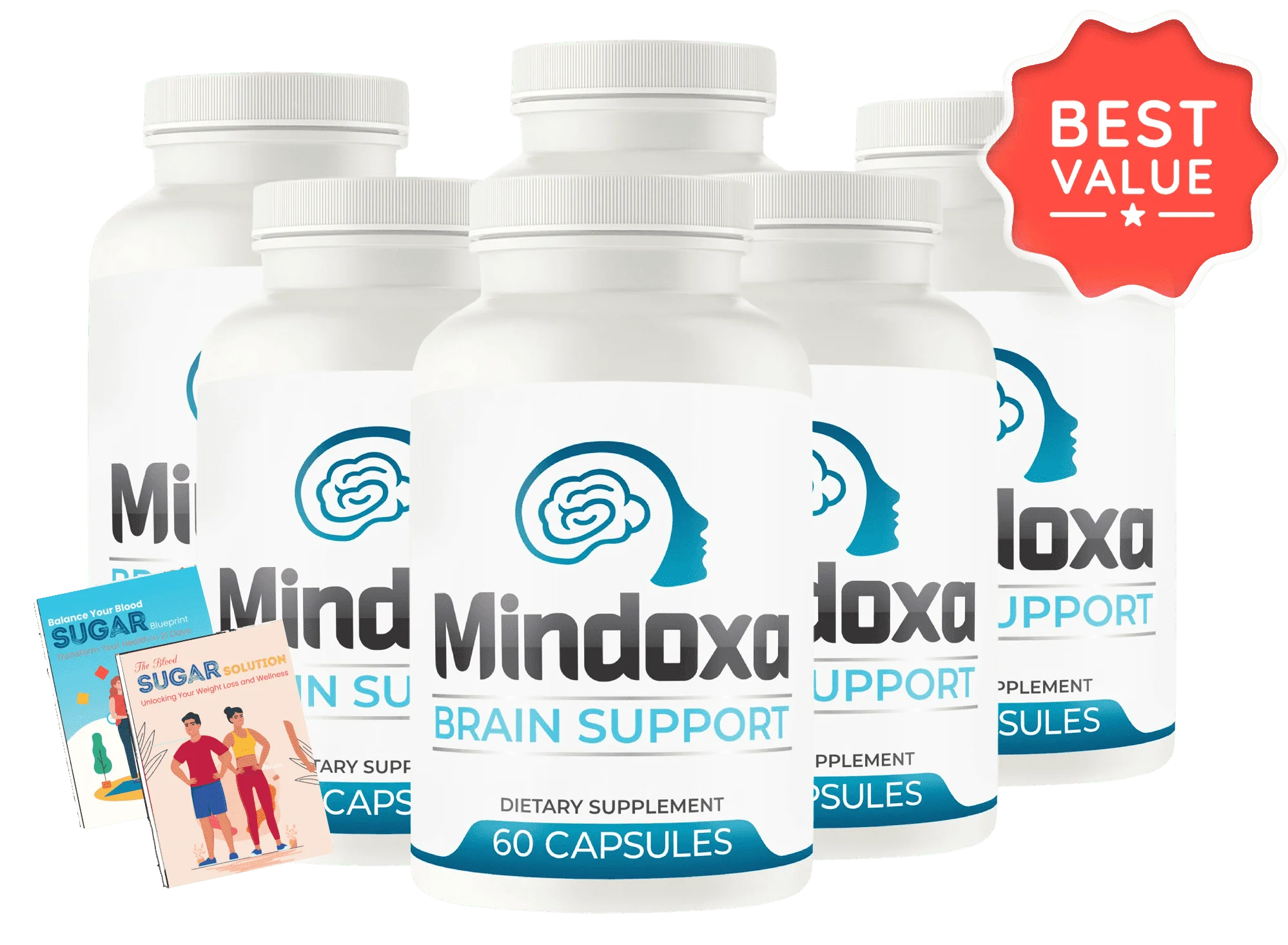 Mindoxa 6 bottle best value pack - 180 day supply of brain health supplement with free shipping and bonuses